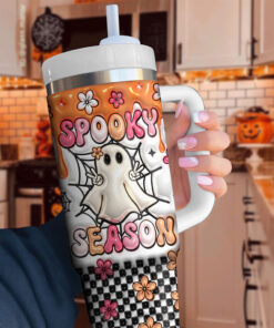 Spooky Vibe Print 3D Inflated 40 Oz Tumbler, Halloween Gift QFTO4300701