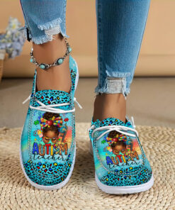 Afro Messy Bun Autism Teacher Women?s Dude Shoes QFTO4020701