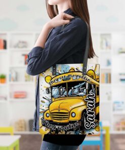 Personalized School Bus Driver PU Leather Tote Bag QFND4300703