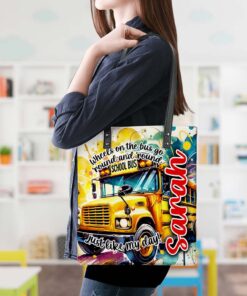 Personalized School Bus Driver PU Leather Tote Bag QFND4310701