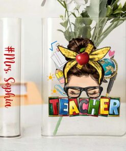 Personalized Teach Acrylic Book Vase, Back To School Gift QFND4310705