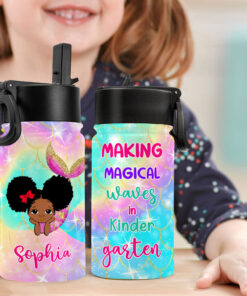 Personalized Mermaid Afro Girl Back to school 11 Oz Bottle NPND4050701