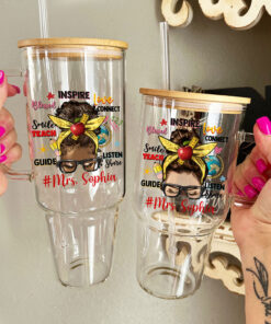 Personalized Teacher 40oz Glass Tumbler QFND4100704