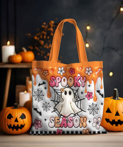Spooky Vibe Print 3D Inflated Tote Bag, Halloween Gift QFTO4250701