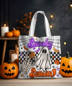Spooky Vibe Print 3D Inflated Tote Bag, Halloween Gift QFTO4250705