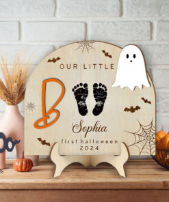 First Halloween Footprint Sign, Baby?s first Halloween, Kids Halloween Craft, Halloween Keepsake PBUU4300703
