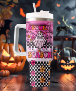 Spooky Vibe Print 3D Inflated 40 Oz Tumbler, Halloween Gift QFTO4300702