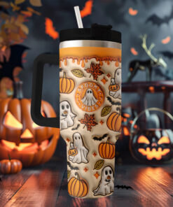 Spooky Vibe Print 3D Inflated 40 Oz Tumbler, Halloween Gift QFTO4300703