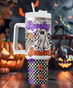 Spooky Vibe Print 3D Inflated 40 Oz Tumbler, Halloween Gift QFTO4300705