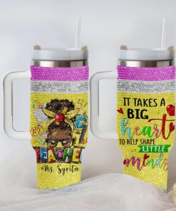 Personalized Black Teacher Bling 40 Oz Tumbler Rhinestone QFTD4110701