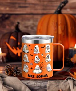 Funny Book Lover Halloween 14 Oz Tumbler, Cute Ghost Book Nerd, Ghost Halloween Tumbler, Ghost Tumbler, Teacher Tumbler, Librarian Tumbler, Spooky Season Tumbler QFLT4250701
