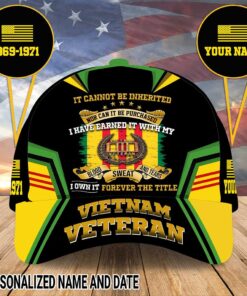 Personalize Name, Years of Service 3D Vietnam Veterans Cap MQUU4160703