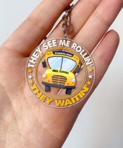 Personalized Car HangerKeychainOrnament School Bus Driver NPHM220704