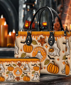 Spooky Vibe Print 3D Inflated Leather Handbag, Halloween Gift QFTO4240702