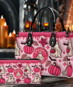 Spooky Vibe Print 3D Inflated Leather Handbag, Leather Wallet, Halloween Gift QFTO4240704