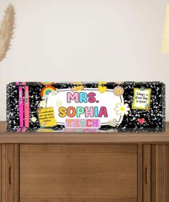Personalized Teacher Desk Name Plate, Personalized Teacher Gift, Back To School Gift, Teacher Acrylic Name Plate, Teacher Desk Sign QFHM4110701