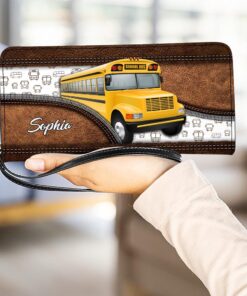 Personalized School Bus Driver Zipped Wallet NPND4150703