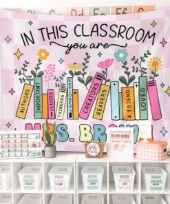 Groovy Classroom Tapestry Personalized Teacher Name Classroom Banner Custom Classroom Tapestry Groovy Classroom Decor First Day Of School QFTD4310706