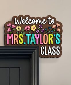 Personalized Classroom 3D Doorframe Corner Sign, Classroom Decor, Custom Teacher Doorframe Sign, Dot Dalmatian Theme Decor, Teacher Gifts QFTD4010701