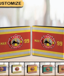Personalized Firefighter Leather Wallet NPND4150705