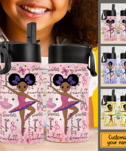 Personalized Afro Ballerina Water Bottle NPNT4050702