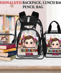 Personalized Clear Backpack, Lunch Bag, Pencil Bag For Kids, Back To School Gift, Gift For Kid QFHM4090702