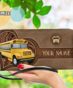 Personalized School Bus Driver Zipped Wallet NPND4150704