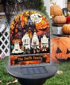 Personalized Ghost Family Halloween Solar Light, Halloween Garden Decor QFHA4150801