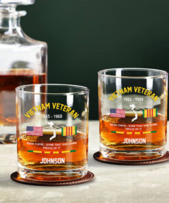 Personalized Vietnam Veteran Whisky Glass QFNT4310703