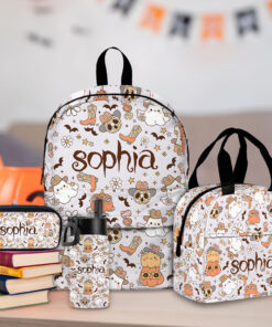 Personalized Cute Ghost Trendy Retro Halloween Backpack For Kid, Halloween Gift QFUU4190803-DX