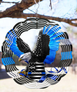Police Back The Blue Wind Spinner, Hanging Wind Spinners for Outdoors, Gift For Police QFPY4260801