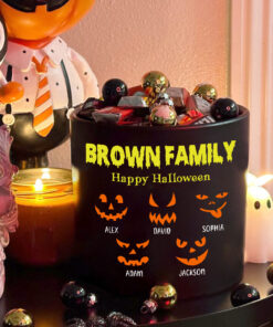 Personalized Pumpkin Face Halloween Candy Bowl For Halloween Home Decoration NAHA4030801