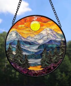 Stained Glass Mountain Range Suncatcher NPHM4290807