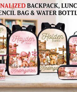 Personalized Western Backpack, Baby Cowboy/ Cowgirl Backpack Toddler Blanket, Back To School Gift QFTO4030801