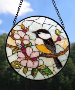 Stained Glass Chickadee Suncatcher NPHM4310805