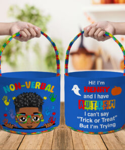 Personalized Autism Halloween Trick Or Treat Bag, Autism Awareness Halloween Gift NPNT4290803