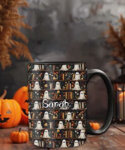 Personalized Embroidery 3D Spooky Bookish Ghosts Mug NPND4050802