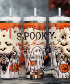 Halloween Spooky Vibes Dog Lover40 Oz Tumbler, Spooky Ghost Dog Lover Gift, Halloween Gift NPNT4130803
