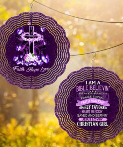 Jesus Wind Spinner, I Am A Bible Believin' Wind Spinner, Christian Gift NPND4170803