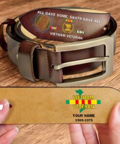 Personalized Vietnam Veteran Belt, All Gave Some 58479 Gave All Vietnam Veteran Leather Belt, Vietnam Veteran Gift NPND4200804