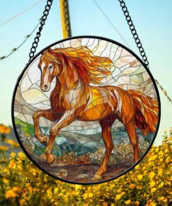 Stained Glass Horse Suncatcher, Horse Lover Gift NPHM4280801