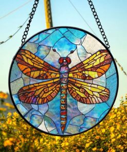 Stained Glass Dragonfly Suncatcher NPHM4280802
