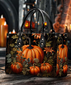 Gothic PU Leather Tote Bag, Cottagecore witch pumpkin Trendy Fashion Handbag, Dark academia Vegan Leather Handbag Gift Black Halloween Purse QFTO4030804