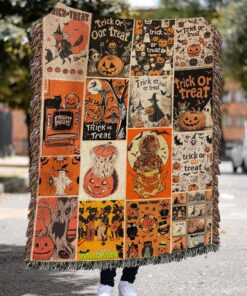 Retro Vintage Spooky Season Halloween Blanket EMTD4050801