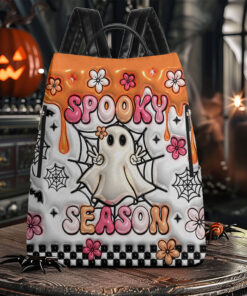 Spooky Vibe Print 3D Inflated Leather Backpack Halloween Gift QFTO4020801