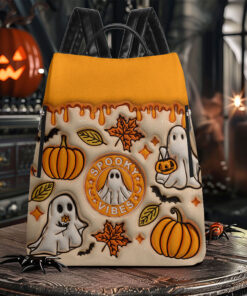 Spooky Vibe Print 3D Inflated Leather Backpack Halloween Gift QFTO4020803