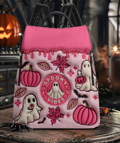 Spooky Vibe Print 3D Inflated Leather Backpack Halloween Gift QFTO4020804