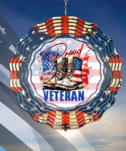 Veterans Day Wind Spinner, Proud Veteran Boots Wind Spinner We Will Never Forget Wind Spinner QFLT4060803