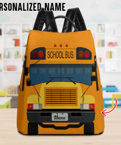 Personalized School Bus Driver Leather Backpack QFTO4050802
