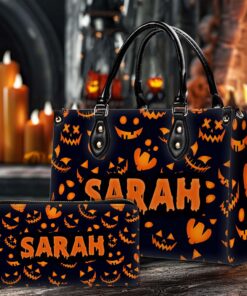 Personalized Pumpkin Halloween Handbag QFND4010802